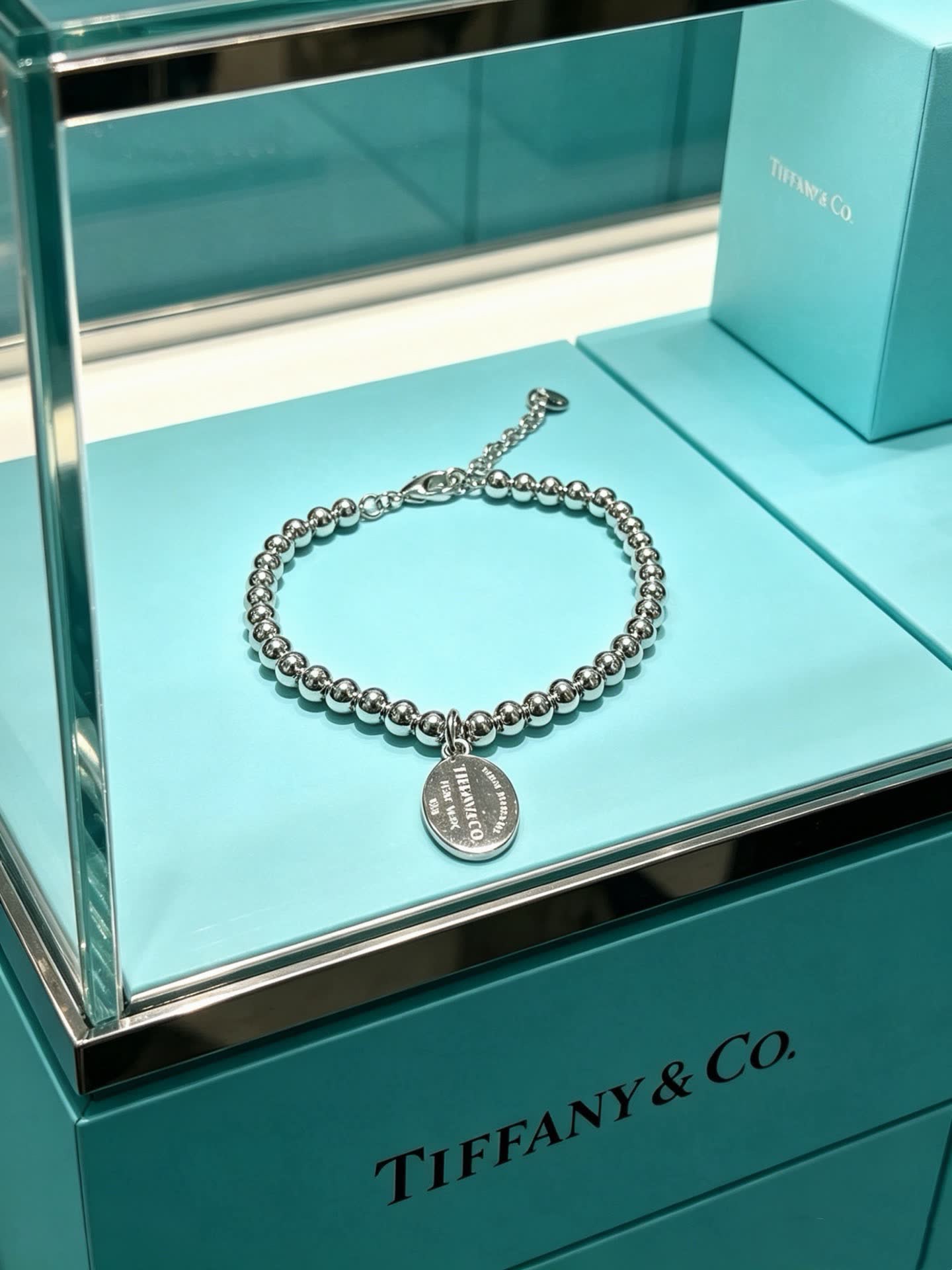 Tiffany & Co. Sterling Silver Bead Bracelet with Tag